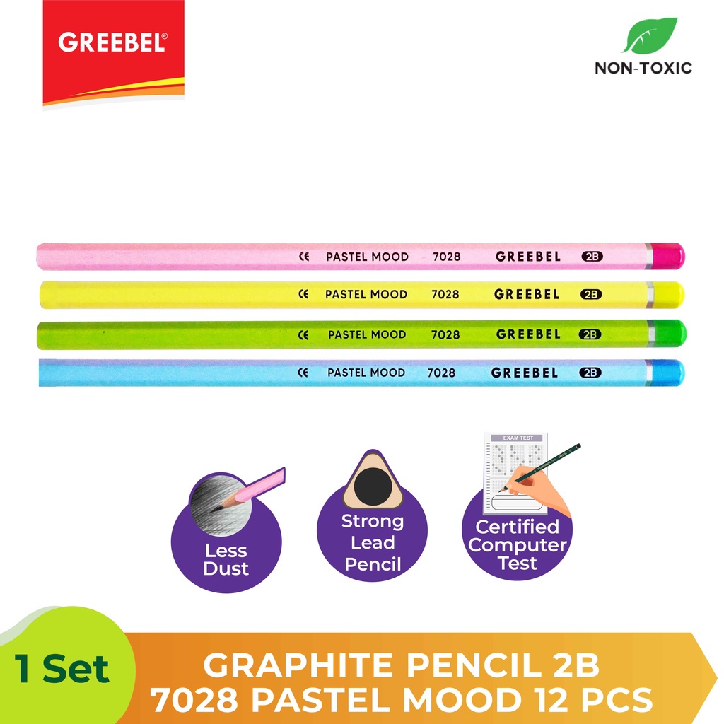 GREEBEL 7028 PENCIL 2B PASTEL NOOD  (12PCS/SET)