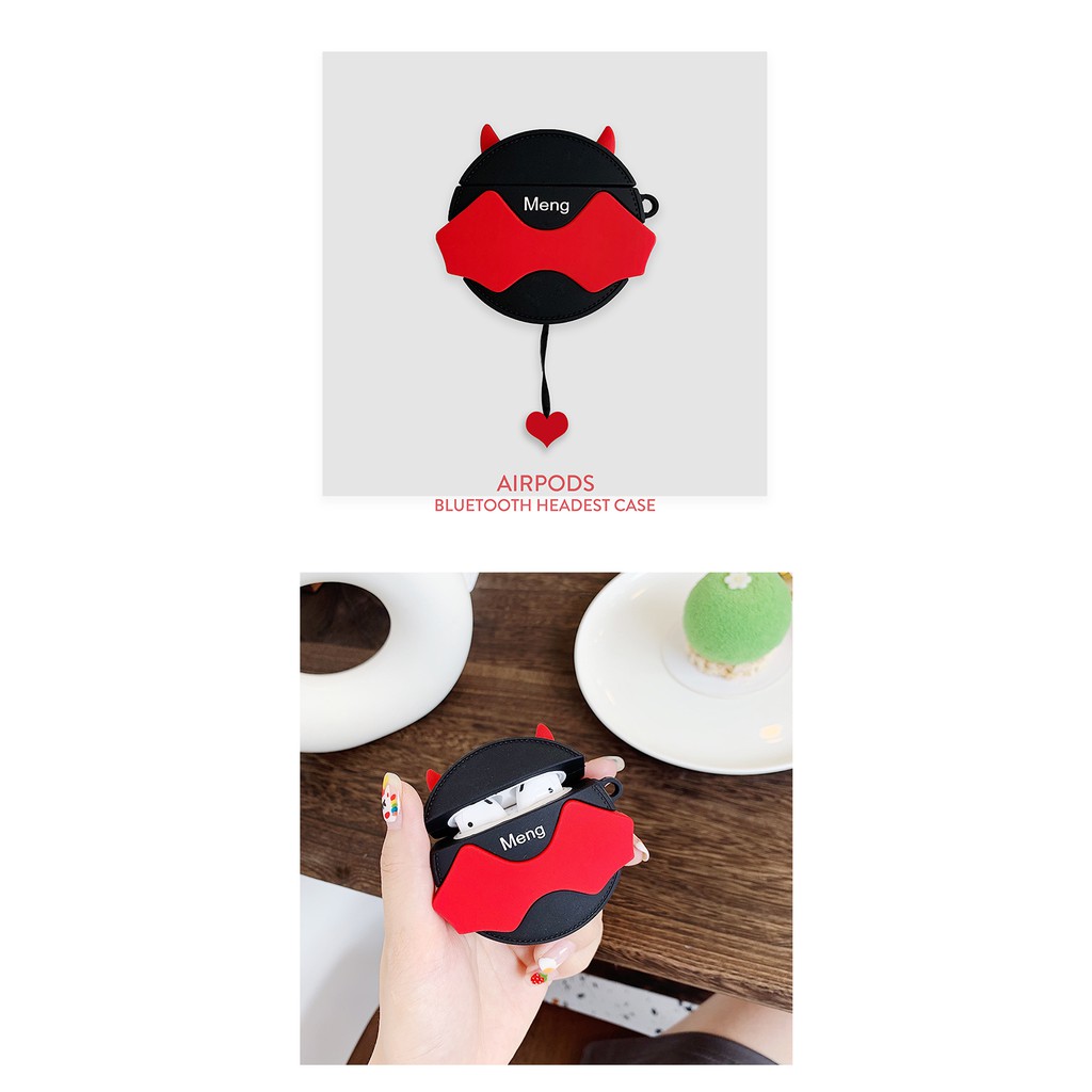 Ins Cover Pelindung Airpod Bentuk Kartun Iblis Lucu