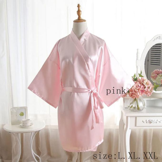 kimono baju tidur wanita lingerie piyama sexy ukuran besar A308 - Navy