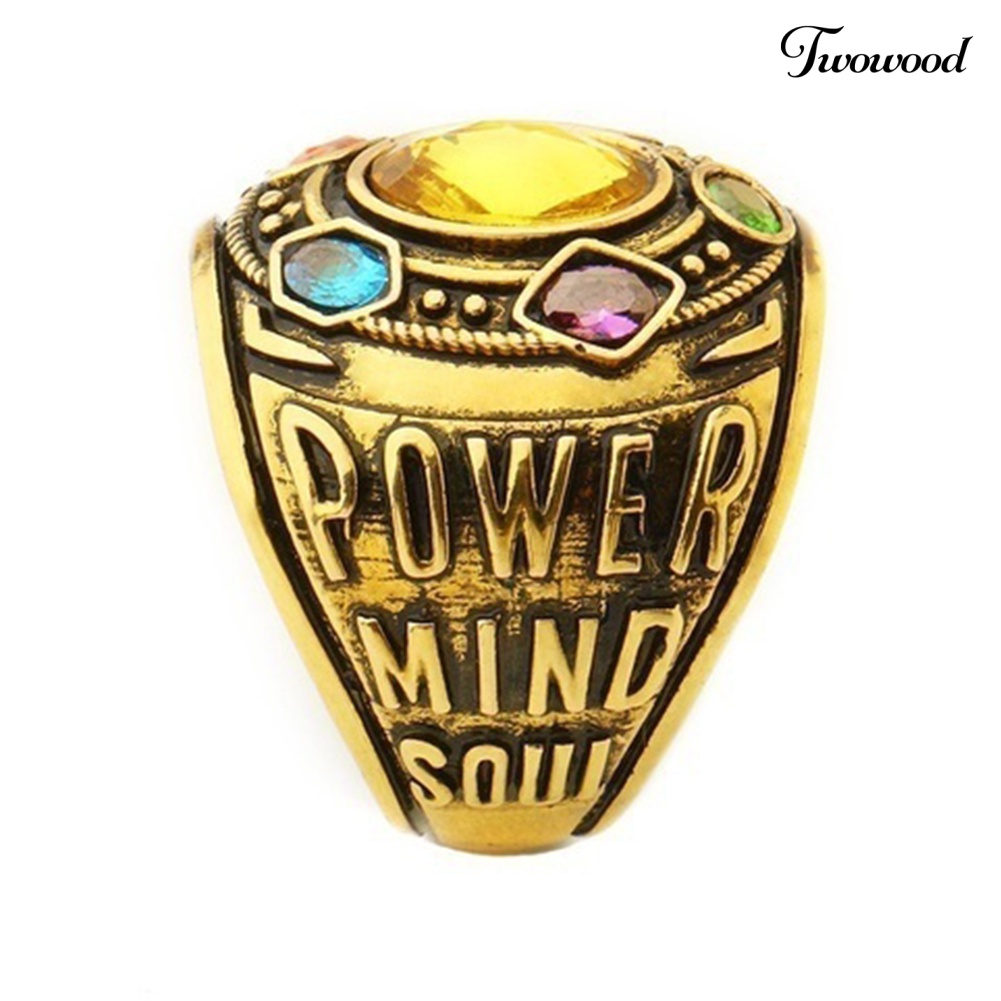 Cincin Desain Power Mind Soul Infinity War Thanos Warna-Warni Untuk Pria