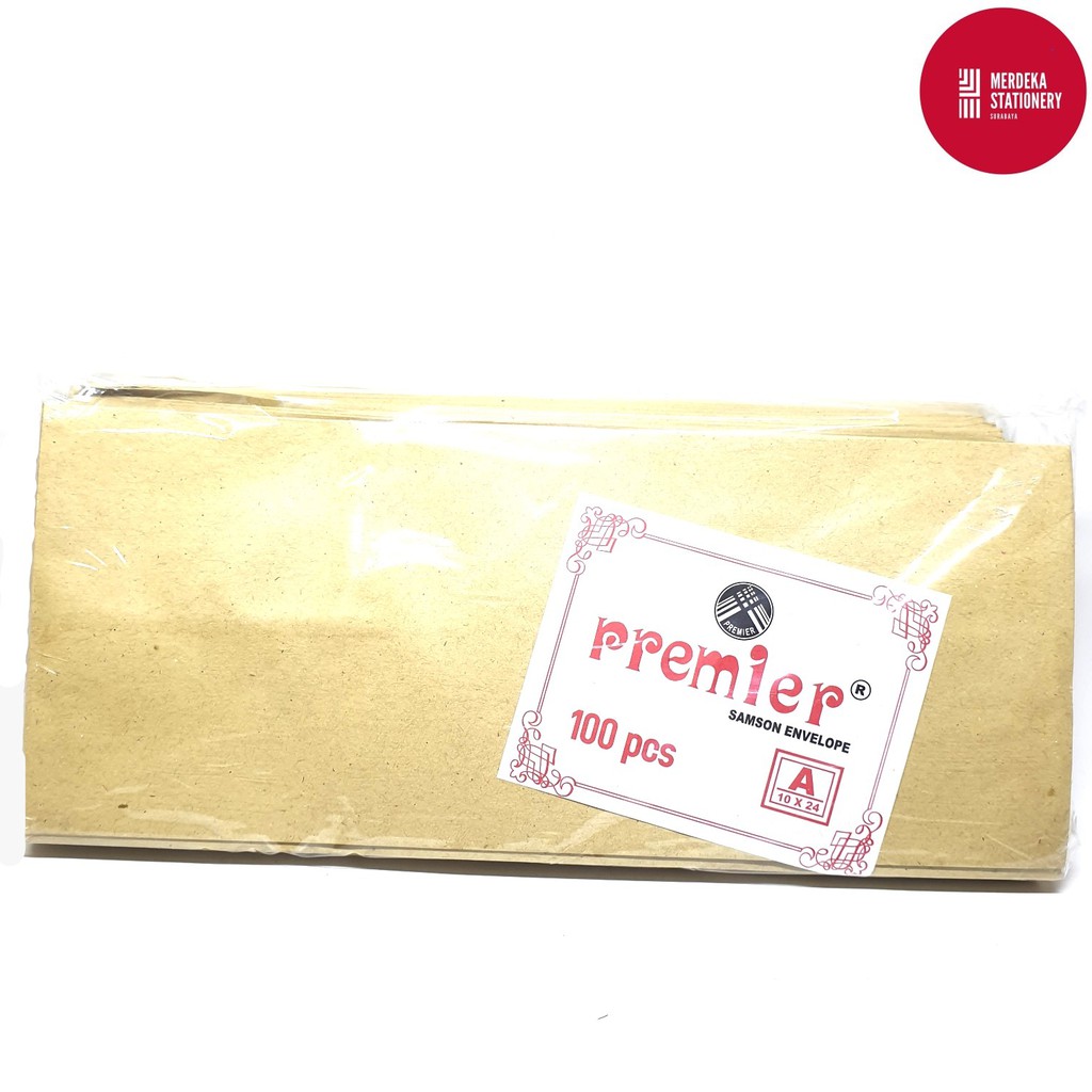 

(ISI 100 Lembar)Amplop/Envelope/Surat Coklat Bagus Premier Samson A(10cm×24cm)