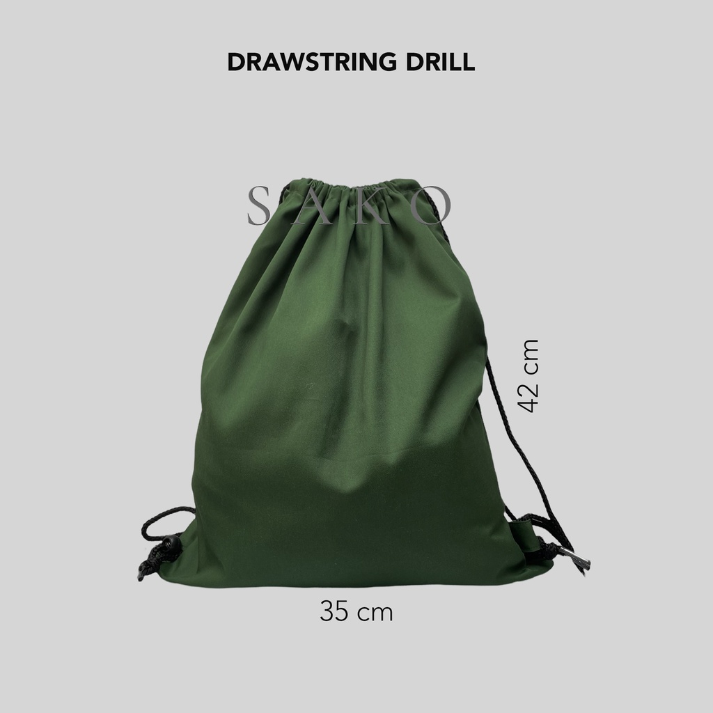 (SAKO) - RANSEL SERUT DRAWSTRING DRILL POLOS  35X42 CM