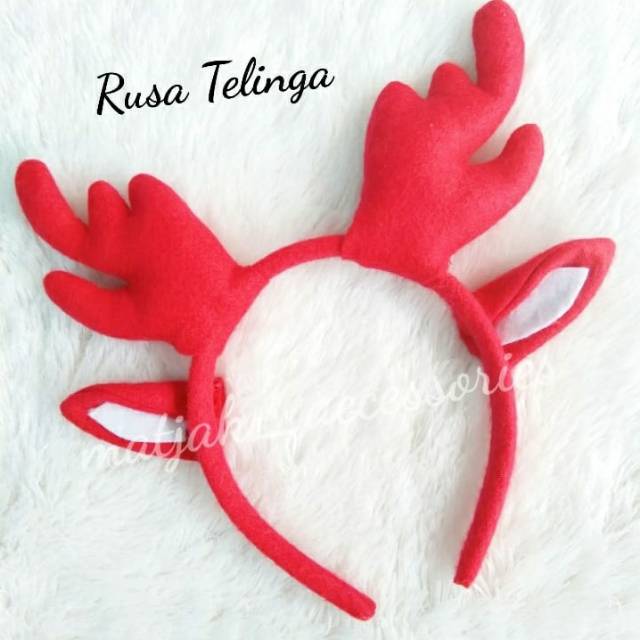 Bando Natal Dewasa Desain Tanduk Rusa Bando Rusa