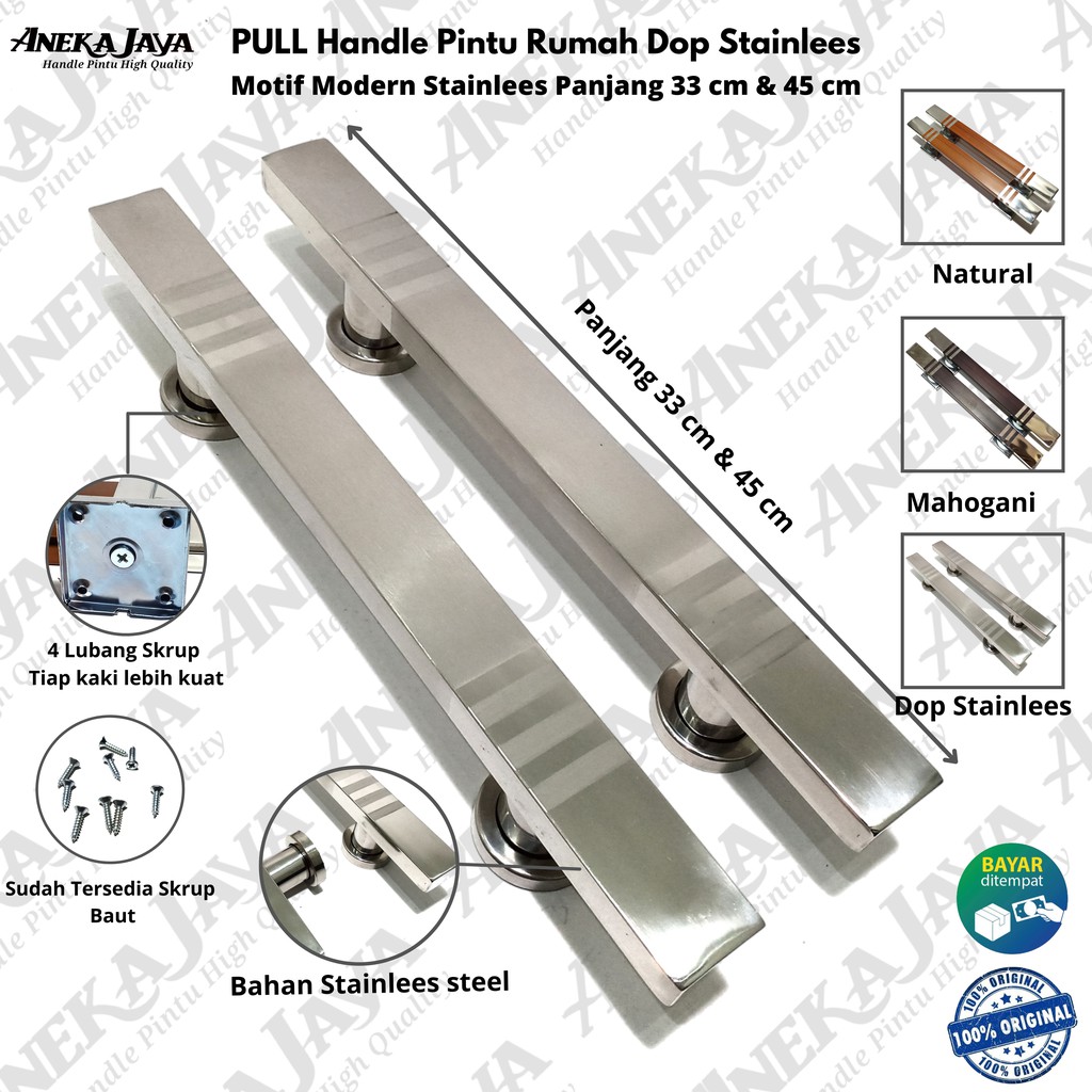 Handle pintu rumah stainlees panjang 33 cm &amp; 45 cm | Gagang Pintu rumah | Tarikan Pintu rumah murah