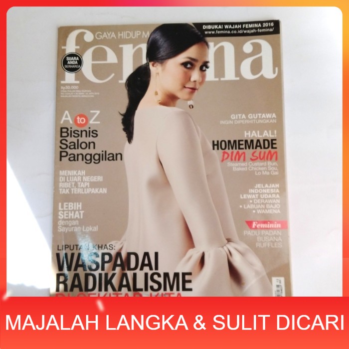 Majalah FEMINA No.13 Mar 2016 GITA GUTAWA Langka