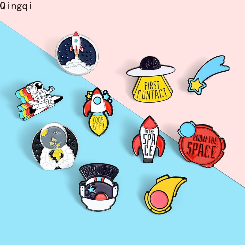 Bros Pin Enamel Bentuk Astronot Luar Angkasa Untuk Anak