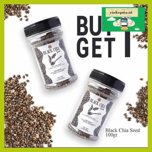 

5Yer67R- Buy 1 Get 1 Organic Black Chia Seeds ( Botol ) 100 Gr T7Rty67-