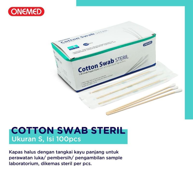 Cotton Swab Sterile S Isi 100 Pcs Onemed