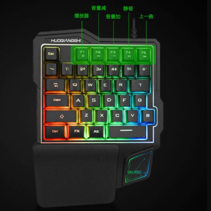 Trend-Single Hand Gaming Keyboard RGB 38 Keys - K108
