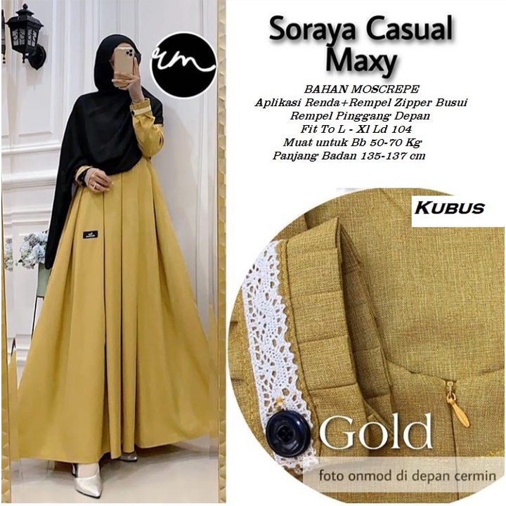 Terlaris !! Baju gamis wanita muslim terbaru 2022 SABIYAN MAXY DRESS ukuran L|XL-7