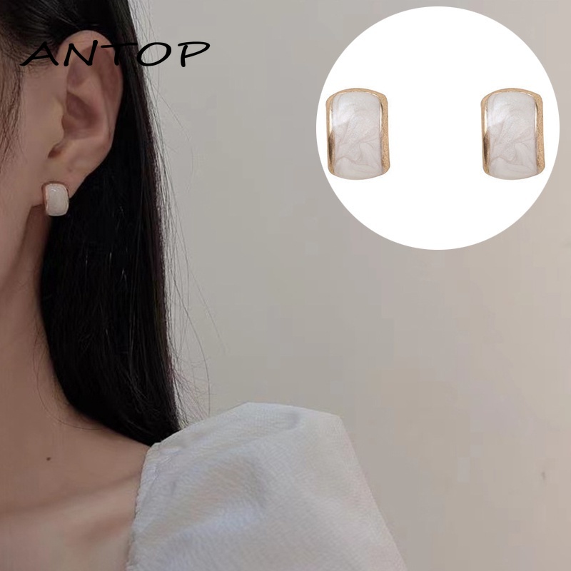 S925 Perak Korea Retro Anting Mutiara Fashion Anting Untuk Wanita Perhiasan Aksesoris ANTOP