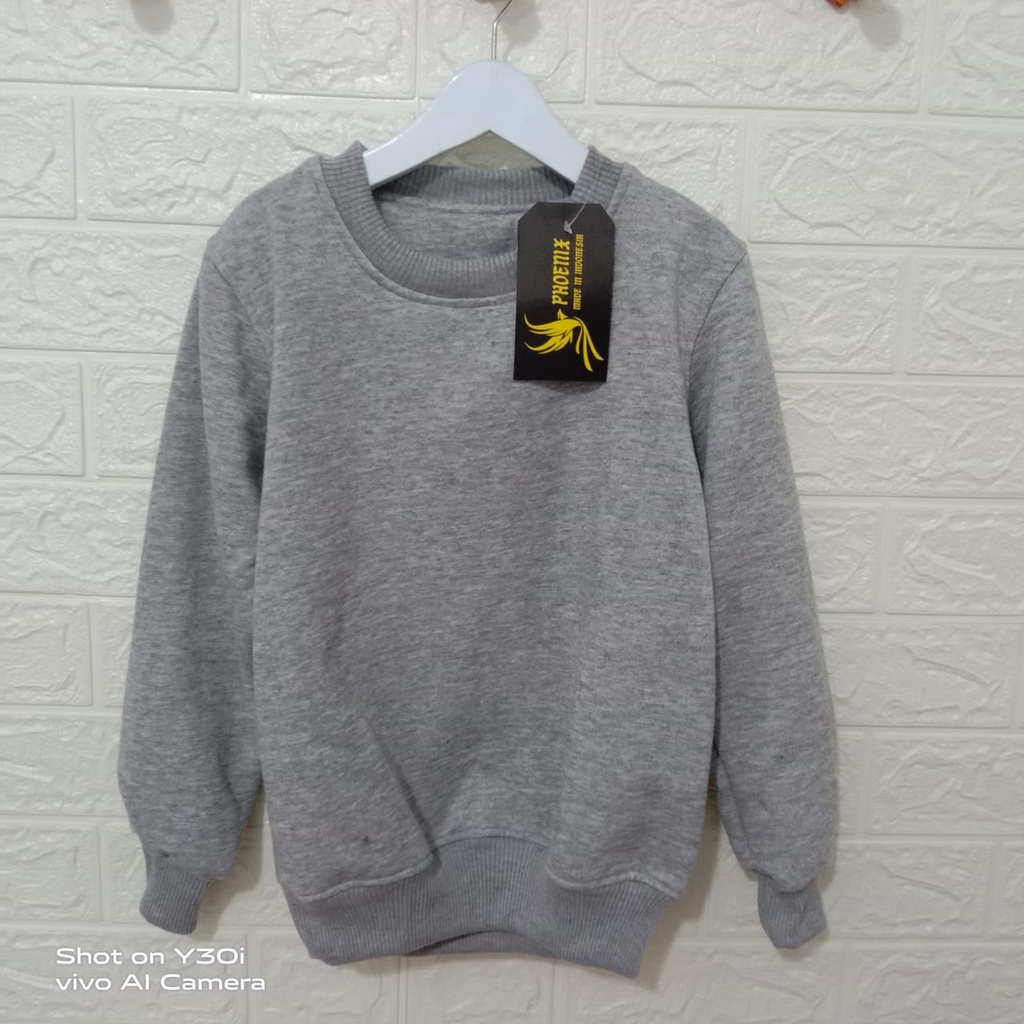 JAKET SWEATER ANAK LAKI-LAKI DAN PEREMPUAN 5 SAMPAI 8 TAHUN JAKET CREWNECK SWEATER ANAK POLOS