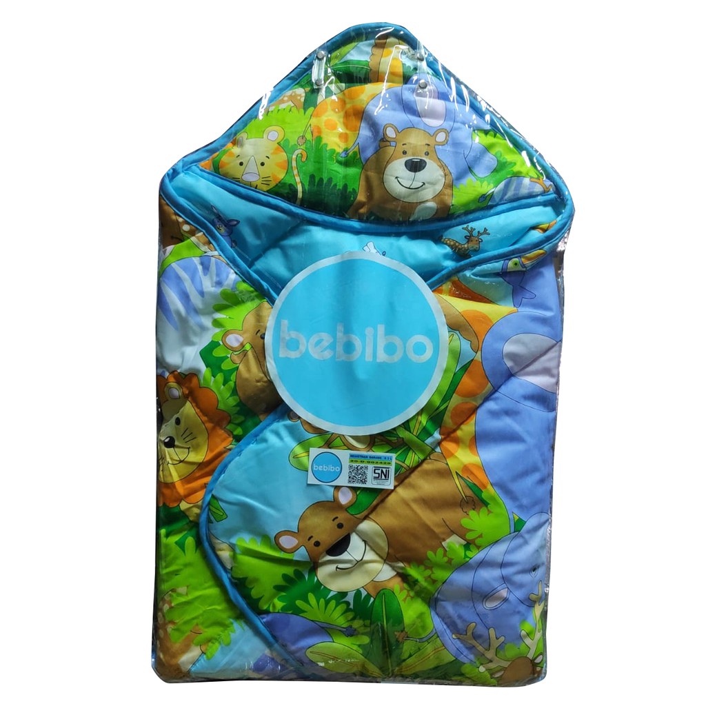 Bebibo Selimut Bayi Motif size 98x98cm Selimut Topi free Plastic Case