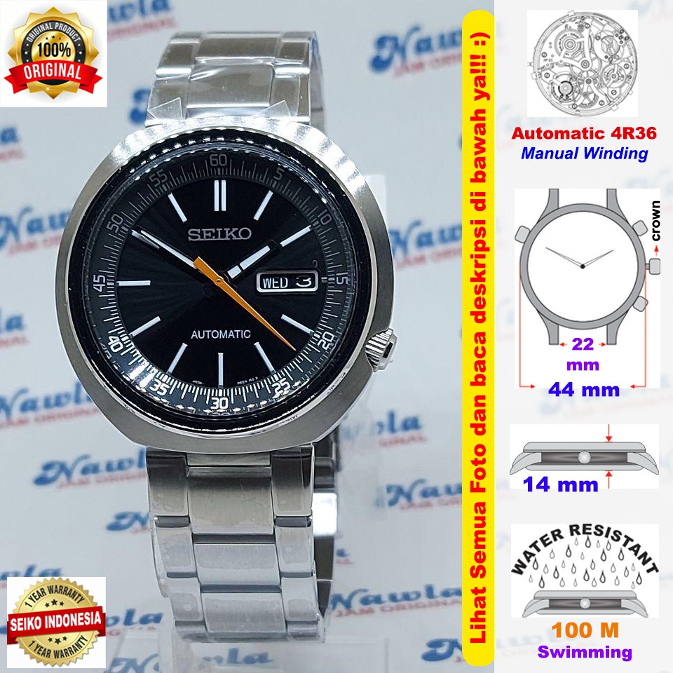 Seiko Automatic SRPC11K1 Recraft Black Dial - Jam Tangan Pria SRPC11