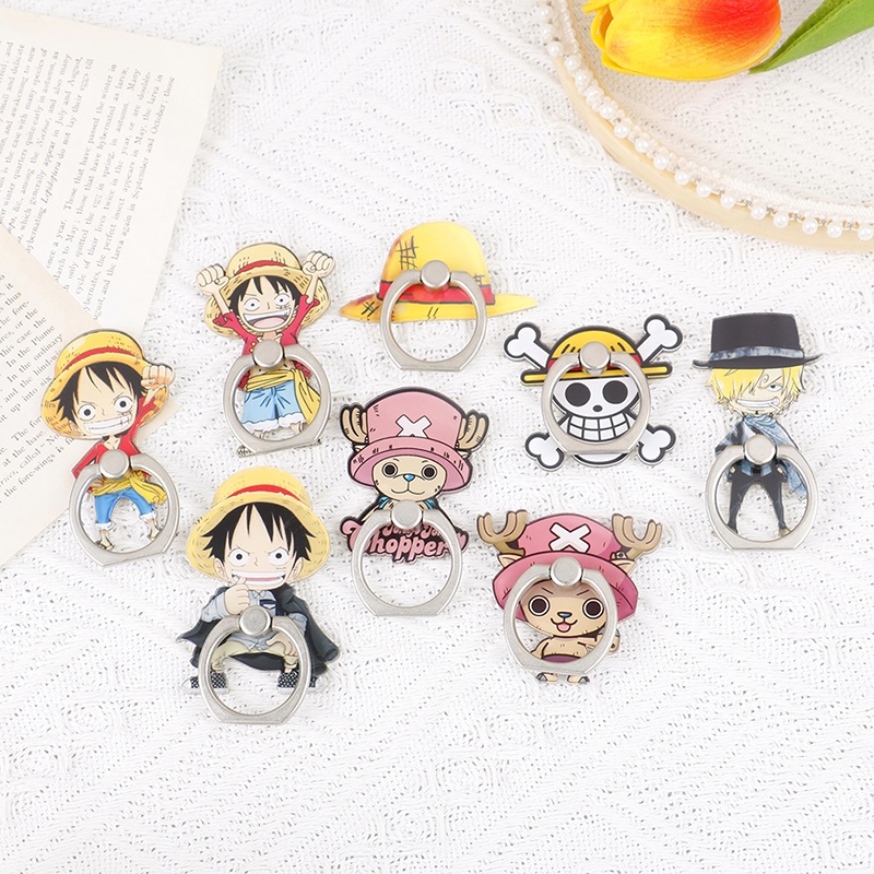 # Kaos T-Shirt Wanita Lengan Pendek Motif Print #Ring Holder Handphone Bahan Akrilik Motif One Piece Luffy Chopper