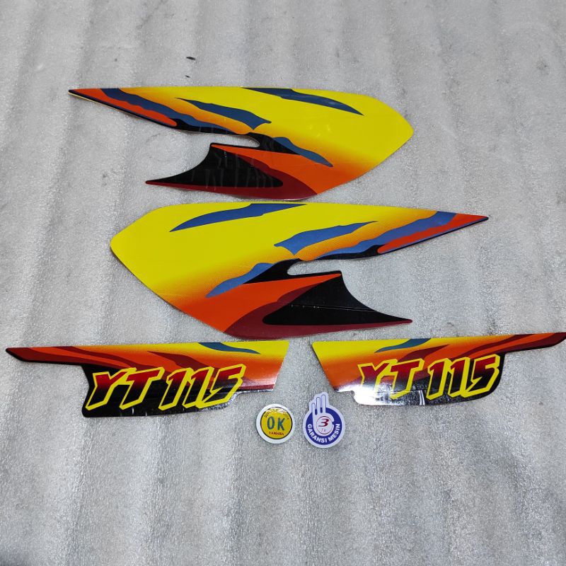 Stiker stripping striping decal graphic Yamaha trail YT115 YT 115 model original ori orange kuning