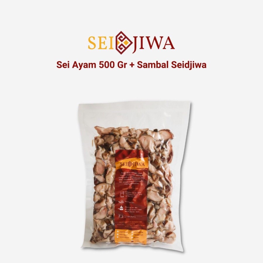 Sei Ayam Asap 500 Gr + Sambal Seidjiwa