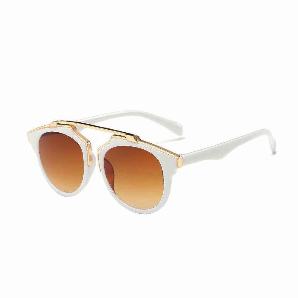 Anti UV Sunglasses [ White Brown ] - Kacamata Pria &amp; Wanita - SF