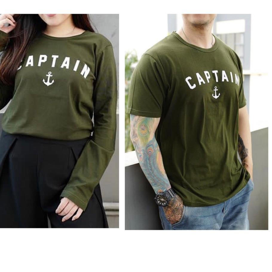 Menarik 8TEEN T shirt Kaos Couple CAPTAIN Warna  Army  