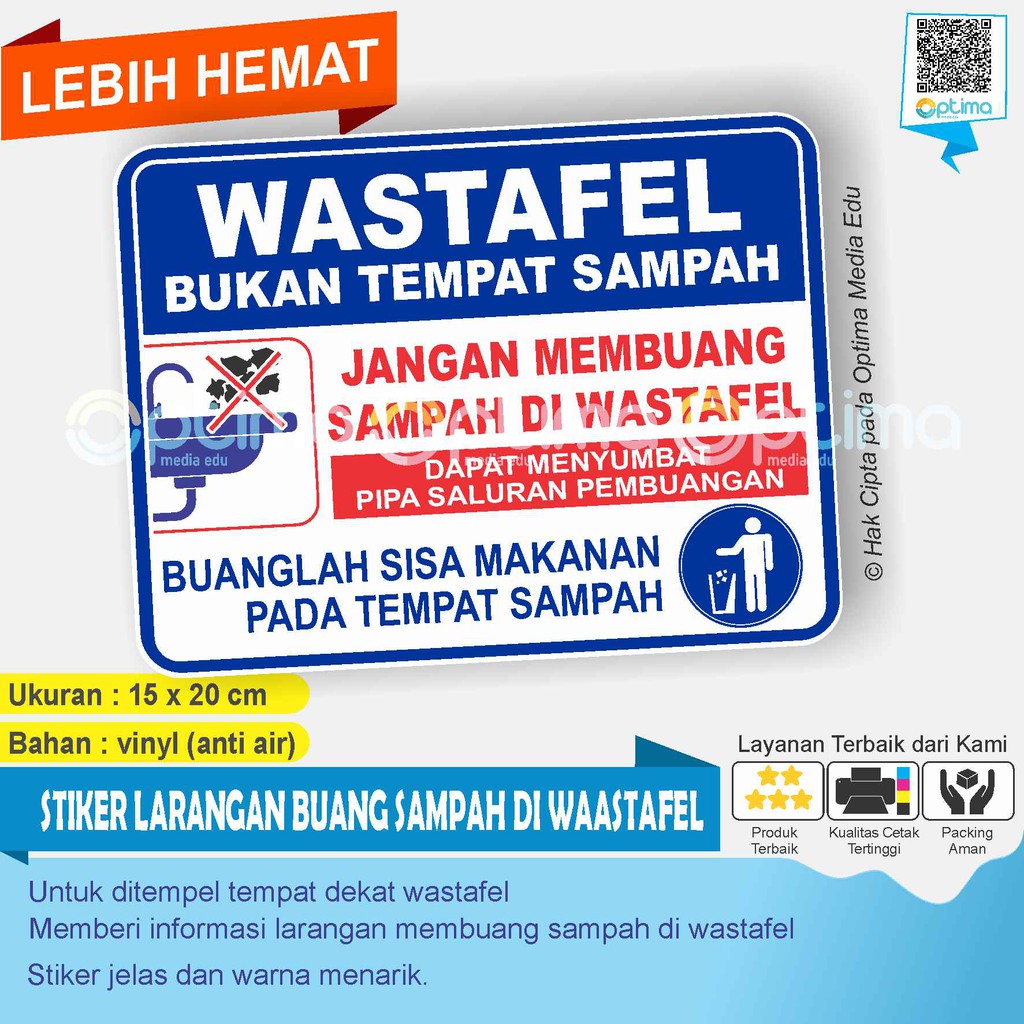 Jual Stiker Jangan Buang Sampah Makanan Di Wastafel Shopee Indonesia 4525