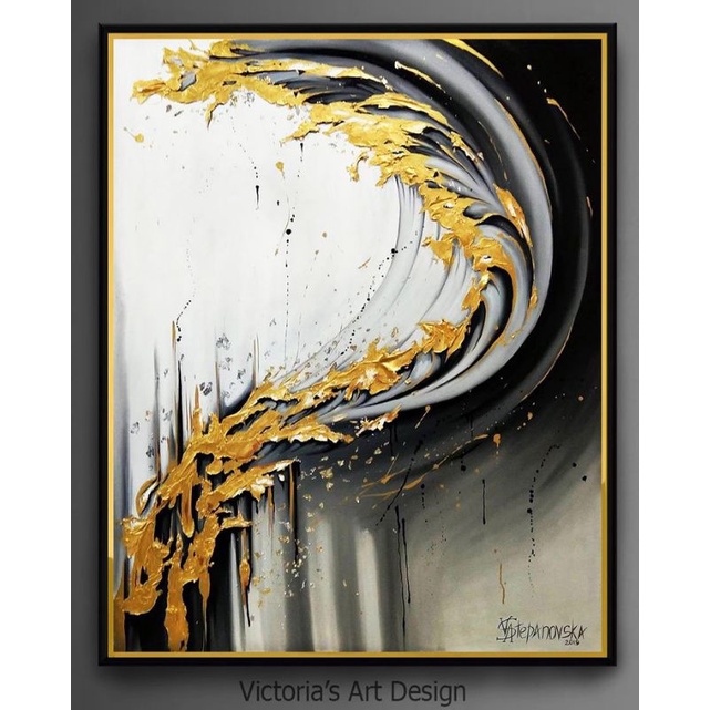 lukisan abstrak teksture,lukisan blackgold abstrak