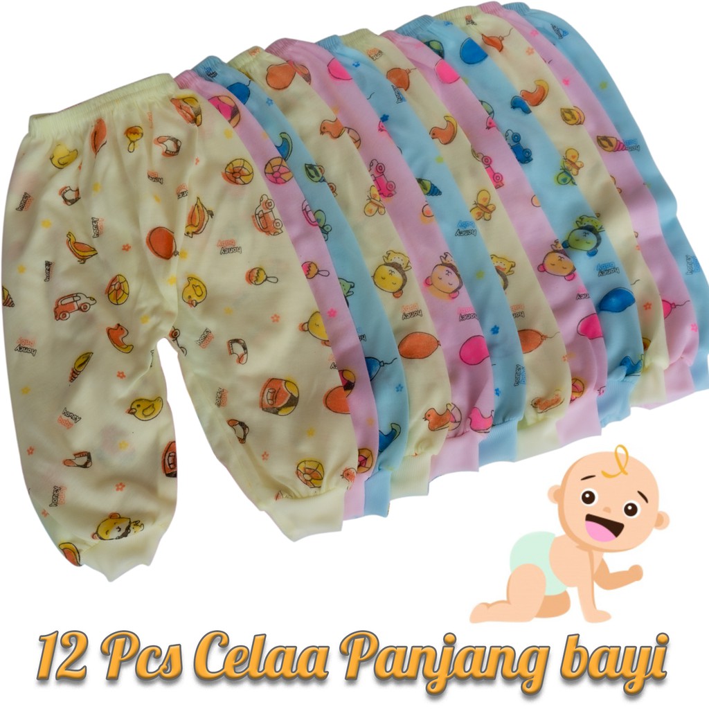 12 Pcs Celana panjang bayi ( 1 Lusin ) Murah Lusinan