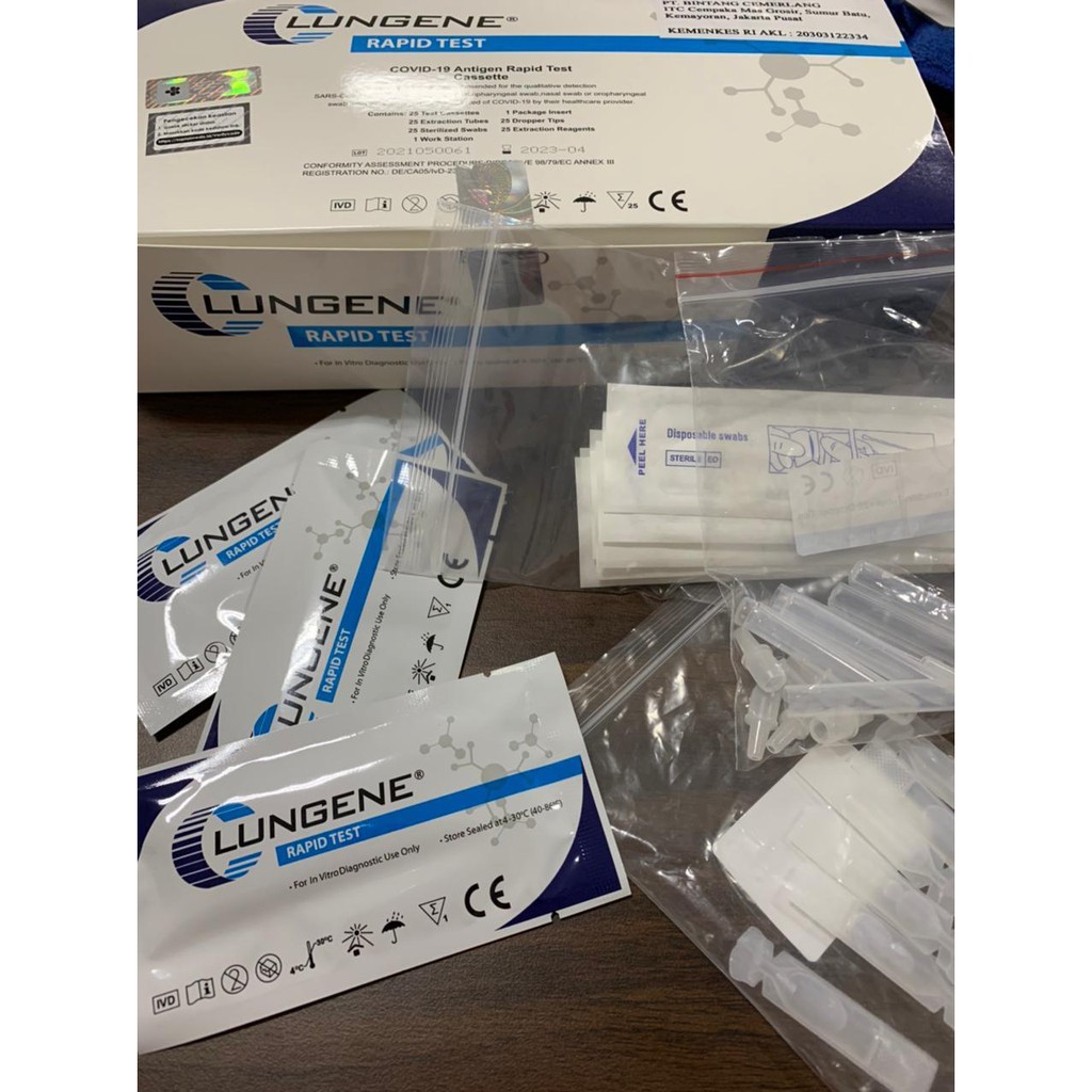 Jual Antigen Rapid Swab lungene Biru Ori kemenkes resmi Shopee Indonesia