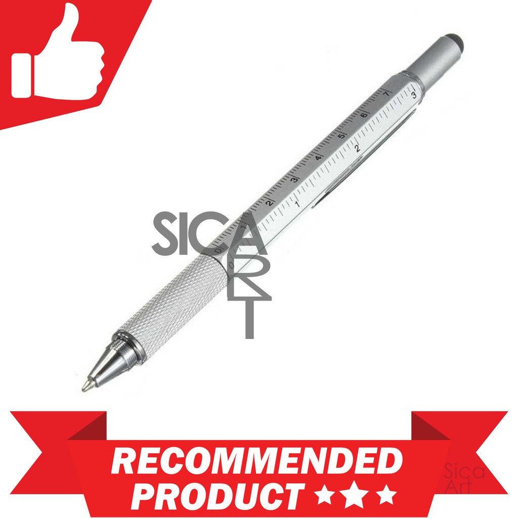 

Pena Multifungsi Plastik Stylus + Penggaris + Level + Obeng - 9625
