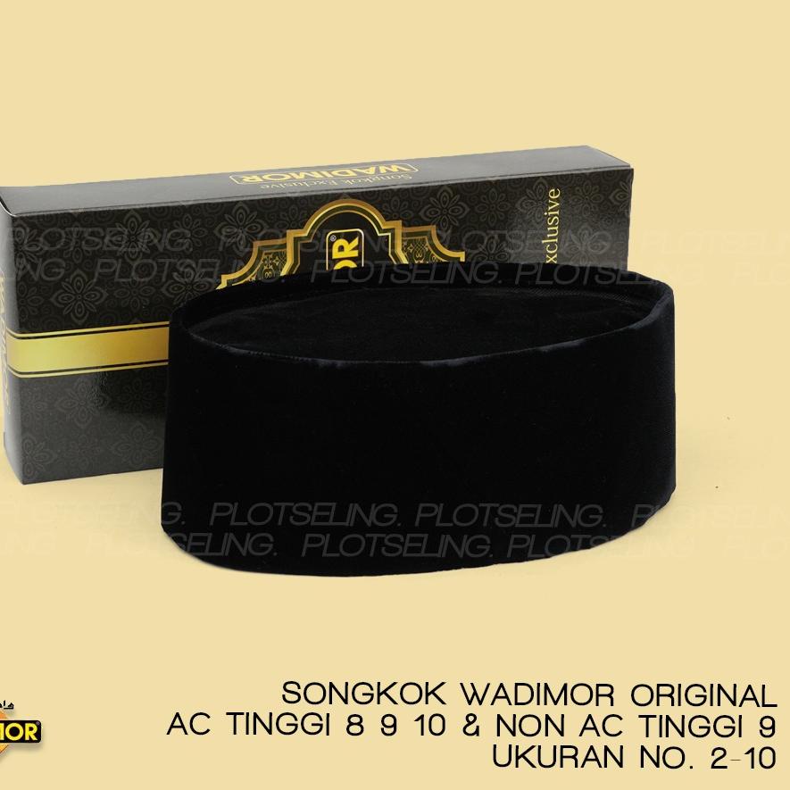 Songkok Hitam Polos WADIMOR Original AC dan Non AC Tinggi 8 9 10 Ukuran Anak Laki Laki dan Pria Dewa