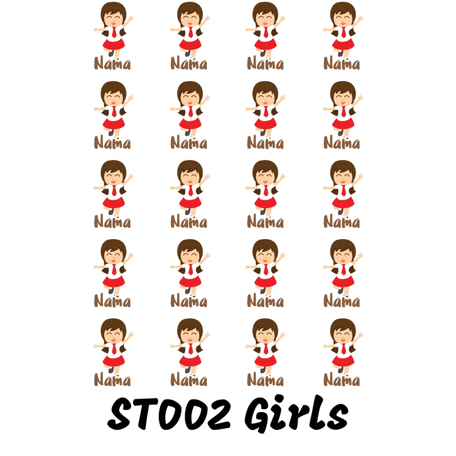 

Sticker Nama Cutting Label Waterproof Tahan Air Student 02 (ST002)