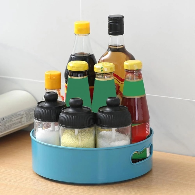 Nampan Penyimpanan Makanan Multifungsi Non slip Dapat Berputar 360 Derajat Untuk Kamar Mandi