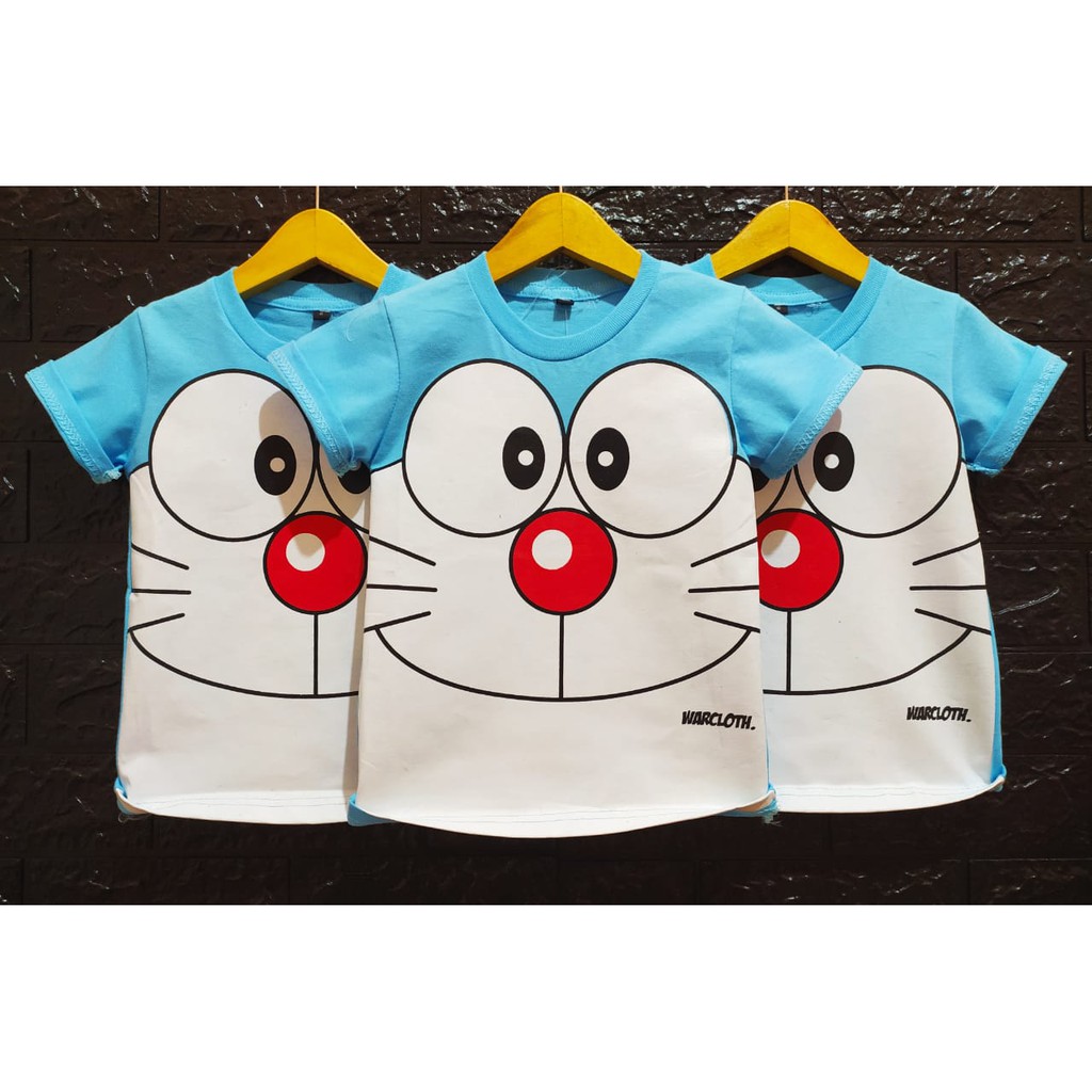 Kaos Baju Distro Anak Doraemon Biru Baby Baru Realpict