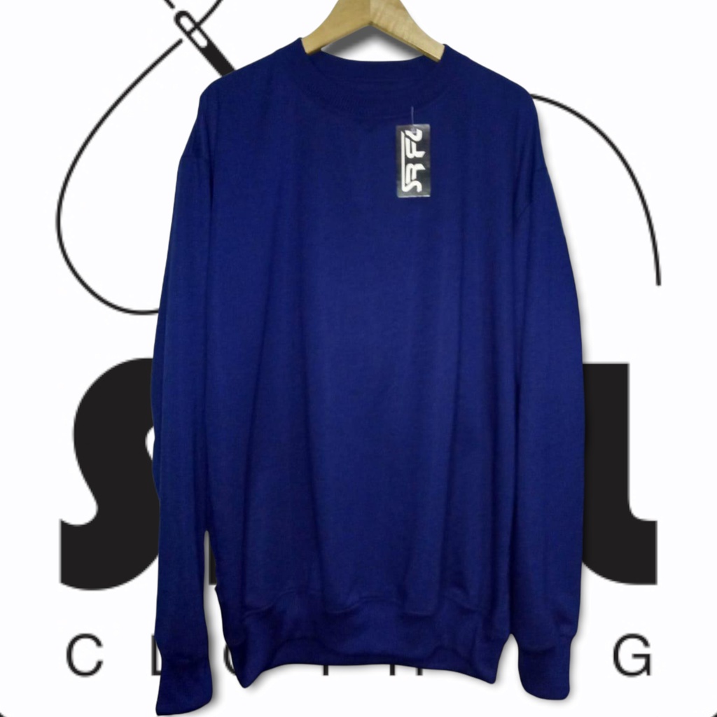 Sweater Crewneck Polos Bahan Tebal Premium Pria Wanita M L XL XXL