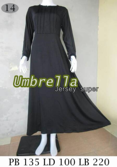 Gamis jersey super / gamis polos umbrella / jersey wanita terbaru / bahan tebal