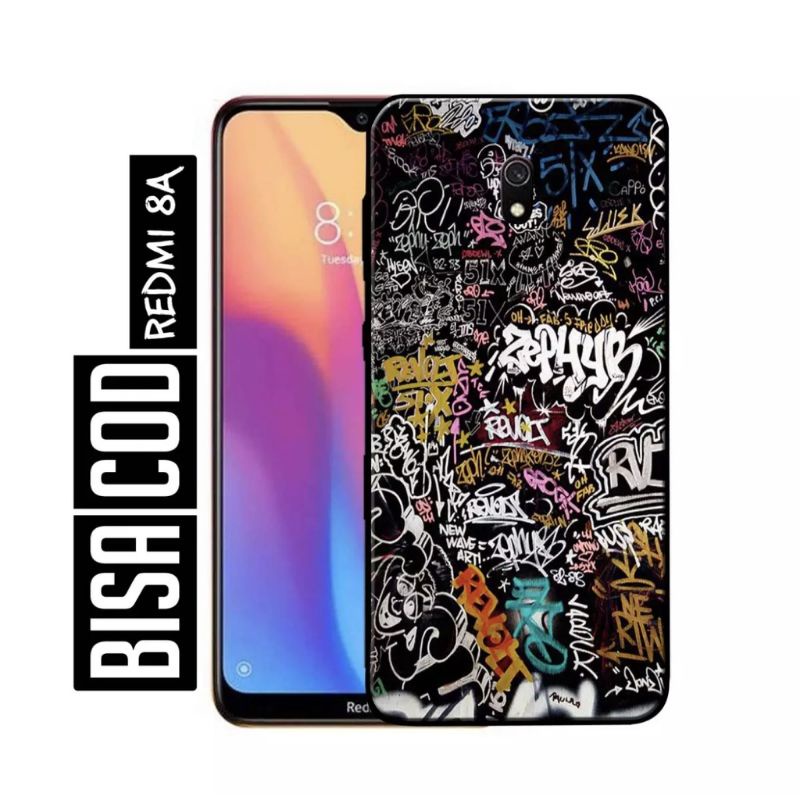 ubluk store case custom xiomi redmi 8 ,8A,8A pro motif grafiti Aesthetic keren