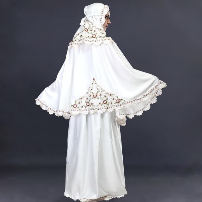 Mukena Shalat Muslimah Wanita katun putih Inficlo SLS 394 ori murah