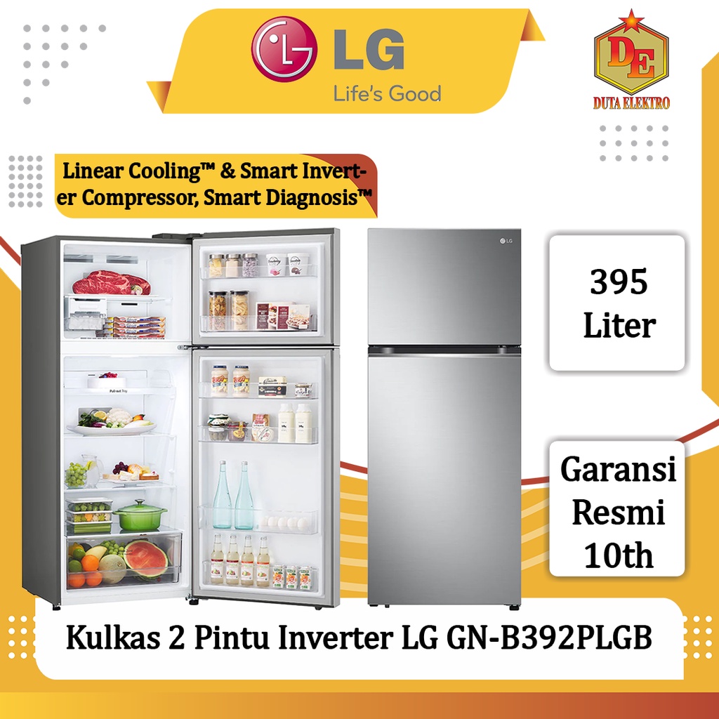 Kulkas 2 Pintu LG GNB 392 PLGB Inverter