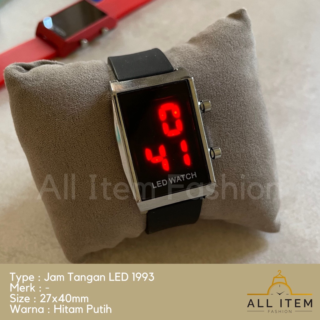 COD✅ Jam Tangan Digital LED 1993 Rubber Electronic Fashion Pria Wanita /Jam Kotak / Watches