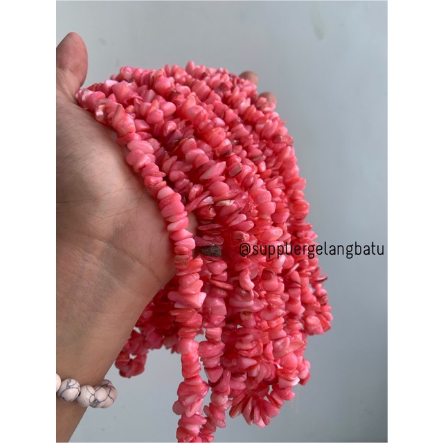 kerikil kerang peach borneo 2cm bahan batu campuran aksesoris warna