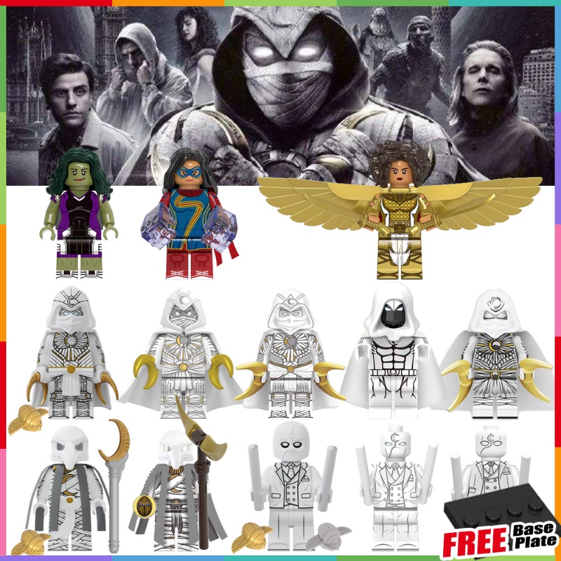 Mainan Action Figure Model Moon Knights Khonsu Layla Ms. Action Figure Marvel She-Hulk Mr.Hulk Action Figure Mini Model Knight KT1065 Untuk Koleksi