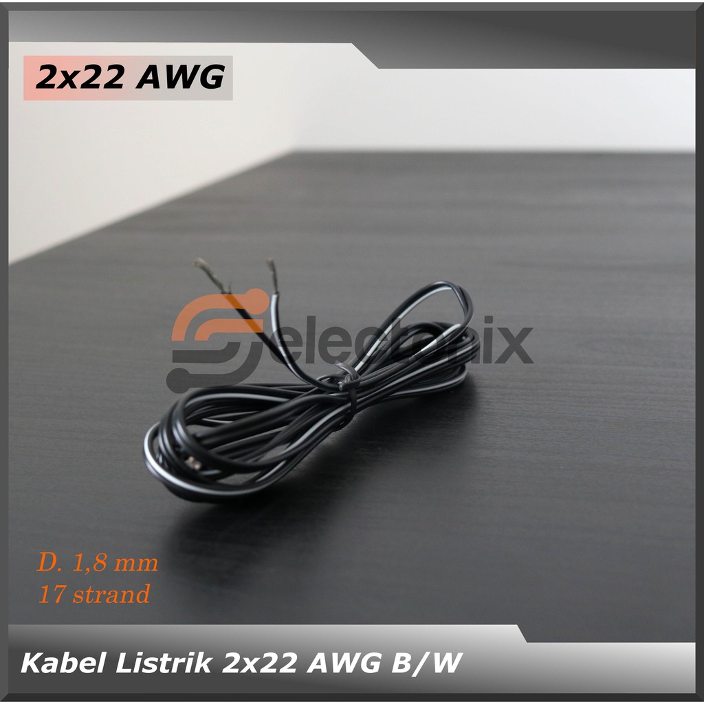 Kabel Listrik 2 x 22 AWG | Merah/Hitam [100m]