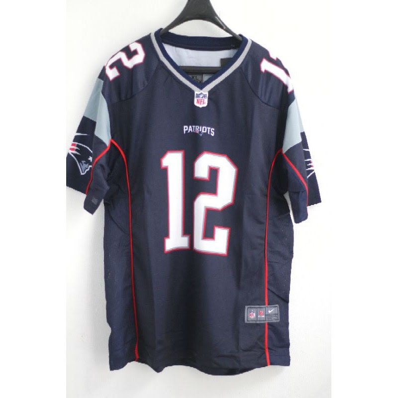 Jearsey Nfl Patriots Tom Brady Jearsey Nfl Grade Ori Patriots Navy Merah Putih
