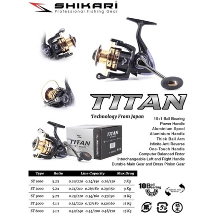 REEL SHIKARI TITAN POWER HANDLE 1000 2000 3000 4000 6000