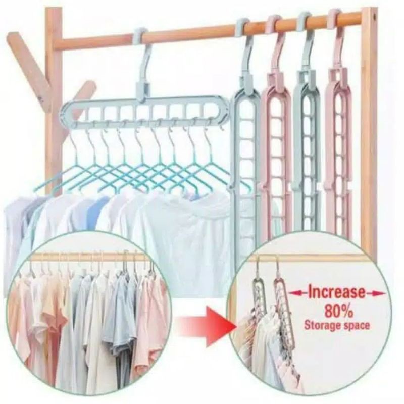 magic hanger 9 in 1 gantungan baju rak lemari