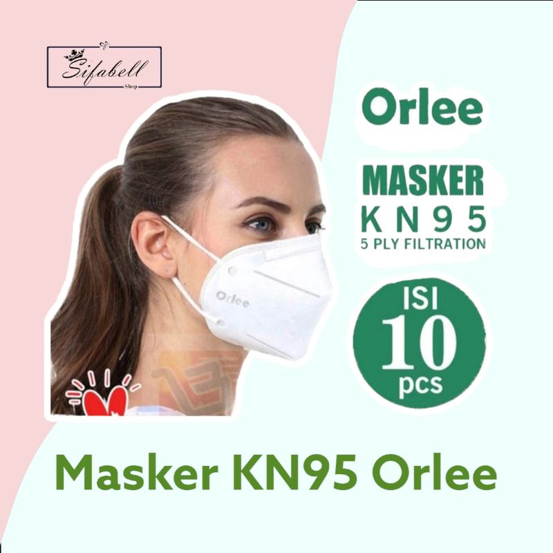 Masker Orlee KN95 5ply Earloop Disposable Mask Isi 10 Pcs