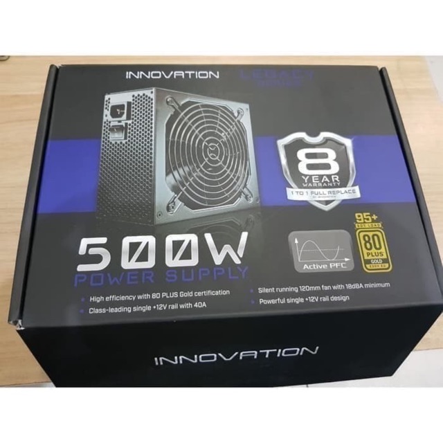 Power Supply Gaming Innovation Legacy 500W 80+ PSU PURE 500 WATT 80plus 80 Plus Gold Garansi Resmi