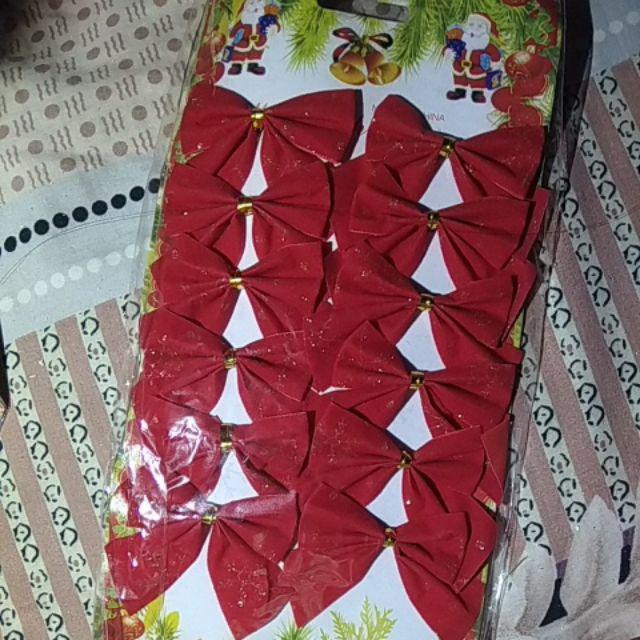 Pohon Natal Hiasan Natal Pita 1/12 Aksesoris Natal