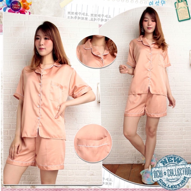 SATIN SHORT - PAJAMAS Collection Piyama Setelan Wanita Murah