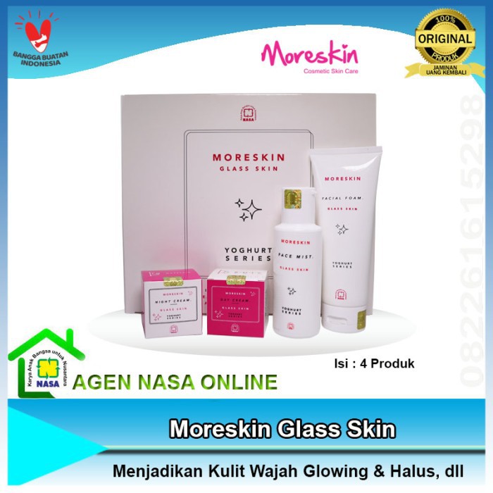 Moreskin Glass Skin Yogurt Seris Perawatan Wajah Bopeng Original Nasa