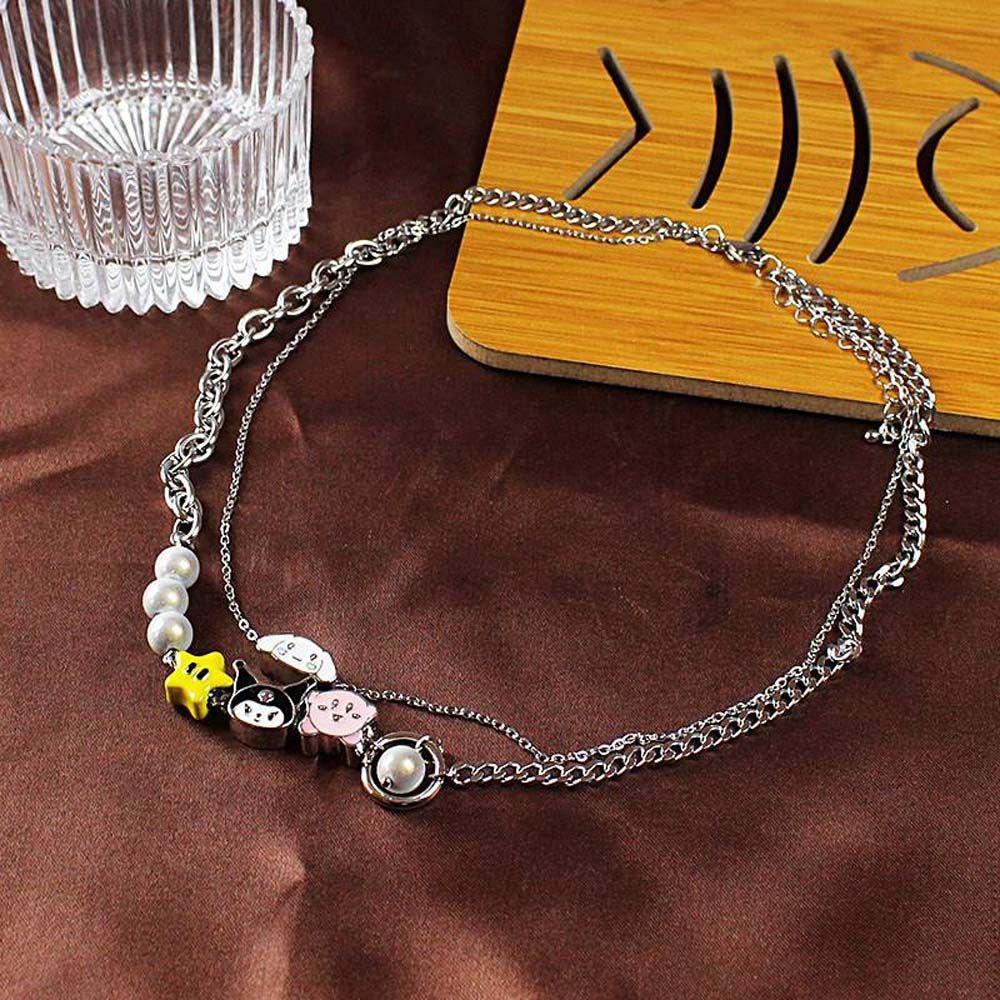 Mxbeauty Wanita Kalung Pacar Hadiah Kepribadian Manis Multi-layer Bintang Rumbai Melody Fashion Perhiasan Anime Liontin Choker